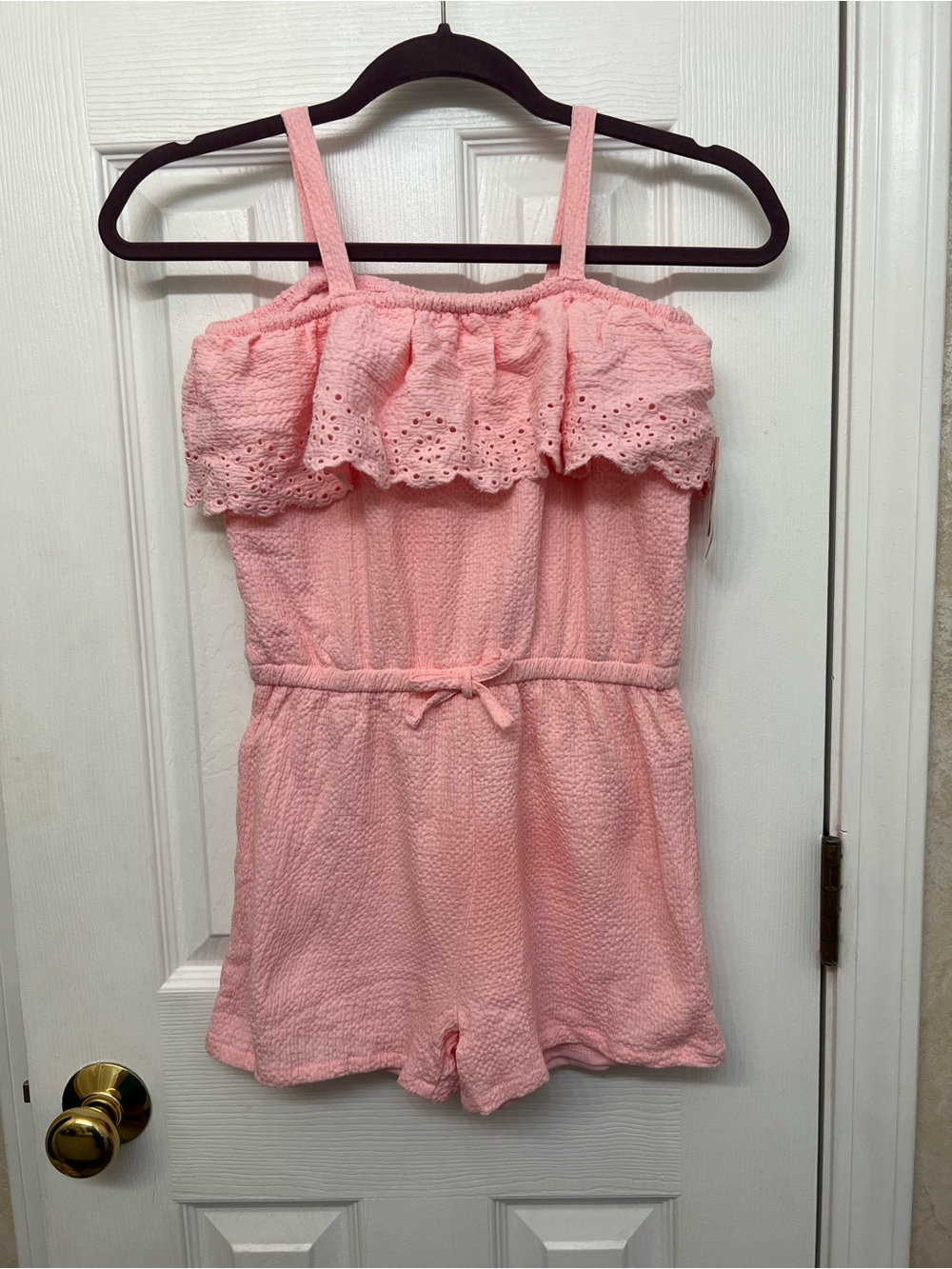 Girls' Pink Ruffle Romper